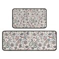 thumbnail image 1 of White Pioneer Flower and Paisley Pattern Kitchen Rugs Sets Of 2,Anti Fatigue Kitchen Mat Rugs Non Slip Washable,Decorative Kitchen Floor Mats for Kitchen,Sink,Laundry,17"X30"+17"X47", 1 of 7