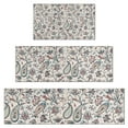 thumbnail image 1 of White Pioneer Flower and Paisley Pattern Kitchen Rugs Sets Of 3,Kitchen Runner Rugs Non Skid Washable,Decorative Kitchen Floor Mats for Kitchen,Sink,Laundry,17"x30"+ 17"x47" + 17"x59", 1 of 6