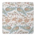 thumbnail image 1 of White Pioneer Flower and Paisley Pattern Square Fitted Tablecloth with Elastic Edge,Square Table Cover,Washable Elastic Table Cover for Home Kitchen Party Decor 36in(91cm), 1 of 6