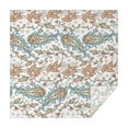 thumbnail image 1 of White Pioneer Flower and Paisley Pattern Square Tablecloth,Waterproof Square Table Cover,Wipeable Spillproof Washable Table Cover for Home Kitchen Party Decor 42"X42"(107x107cm), 1 of 6
