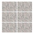 thumbnail image 1 of White Pioneer Flower and Paisley Pattern Summer Placemats Table Placemats Set Of 6-Linen Kitchen Washable Placemats Table Mats 11.8"x17.7" Non-Slip Heat Resistant, 1 of 5
