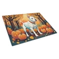 thumbnail image 1 of White Pit Bull Terrier Fall Glass Cutting Board Large, 1 of 5