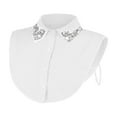thumbnail image 1 of White Plaid Rhinestone Detachable Collar, Detachable Collars for Women, Womens Dickie Collar, Elegant Dickey Collars, 1 of 1