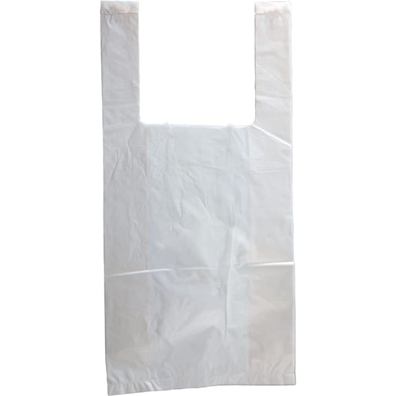 White Plain Plastic Bags with Handles 6" x 3" x 12", Extra Small Polyethylene Plastic Bags for Small Business Pack of 2000, Single Use Plastic Grocery Bags with Handles 0.65 Mil