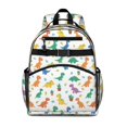 thumbnail image 1 of White Plant Dinosaurs Pattern Cute School Backpack Bag for School with Padded Back and Adjustable Shoulder Straps 15.25"x11.5"x5.25", 1 of 5