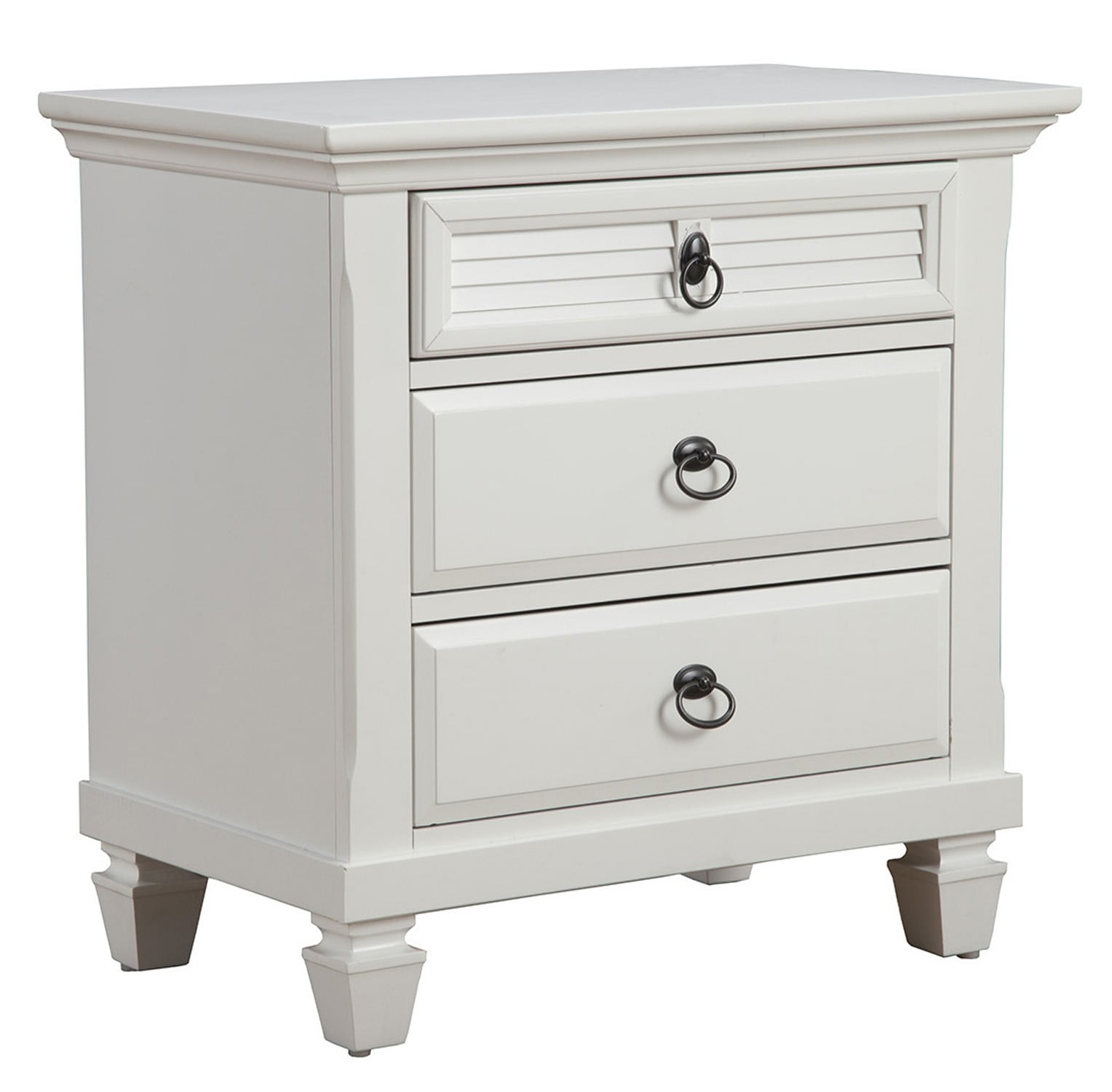 Winchester Pine White Transitional 3-Drawer Nightstand