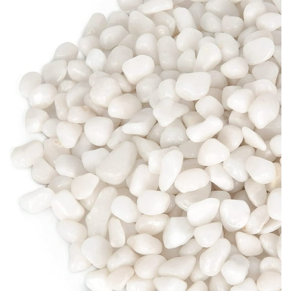 GASPRO 5lb Pebbles for Indoor Plants, Vases, Succulent, 3/8" Small Decorative White Rocks, High Polished