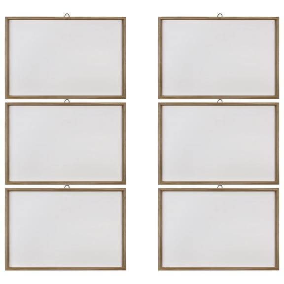 Make Market White Plaque with Natural Wood Frame - 17" x 25" Hanging Craft Panel for DIY Wall Art & Decor, Pinewood & MDF, 6 Pack