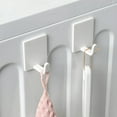 thumbnail image 1 of White Plastic 2pcs Magnetic Hooks, 2.2x1.8x0.39in Strong Load-Bearing, for Refrigerator Bathroom Kitchen, 1 of 6