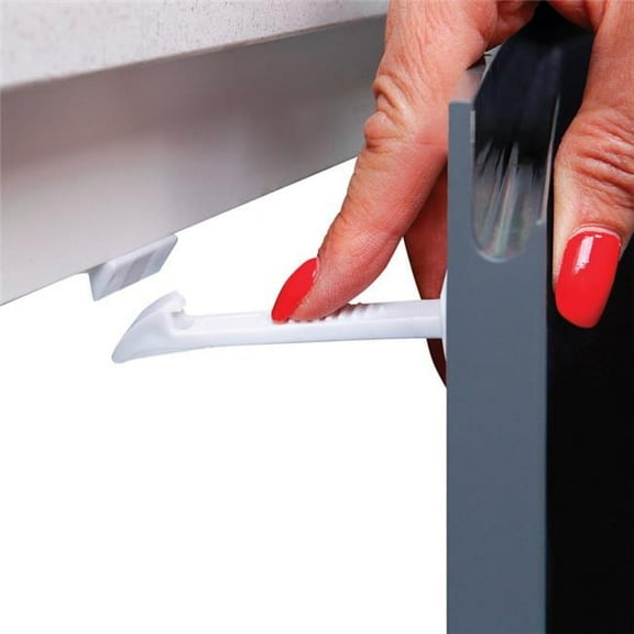 White Plastic Adhesive Cabinet & Drawer Latches - Pack of 4