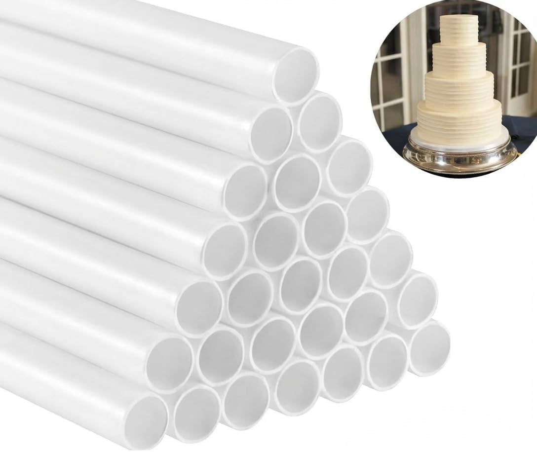 White Plastic Cake Dowel Rods for Tiered Cake Construction and Stacking ...