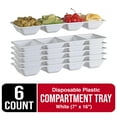 thumbnail image 1 of White Plastic Compartment Trays (7" x 16") - Perfect for Parties, Food, or Candy - Pack of 6, 1 of 9