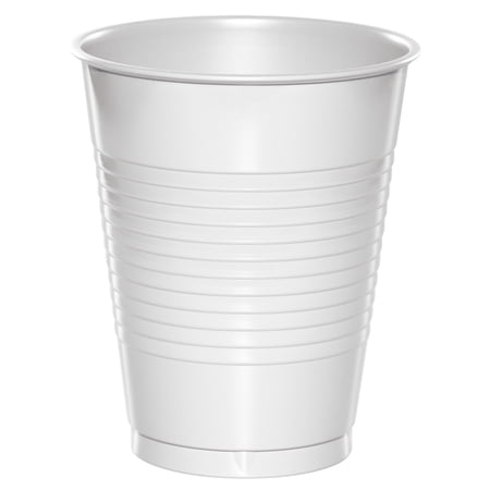 White Plastic Cups for 20 Guests