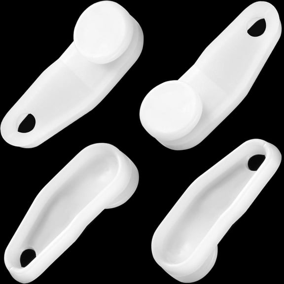 White Plastic Curtain Track Glider Hooks - Rail Track Runners Slider for Window and Shower