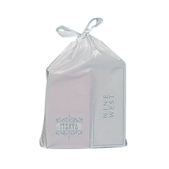 SSWBasics White Plastic Drawtape Bags - Case of 250 - White Plastic Drawtape Dust Bag  1.5 Mil LDPE Bags for Shoes and Purses  Plastic Shoe Bag