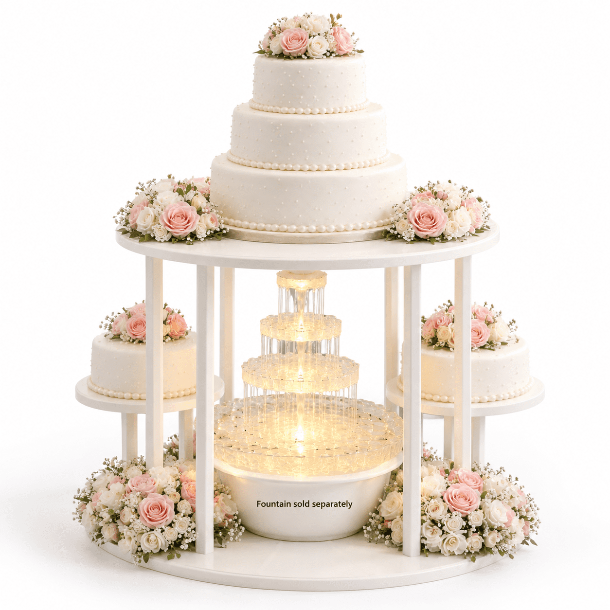 Craft Seperator White Plastic Fountain Separator Cake Stand (2) 16