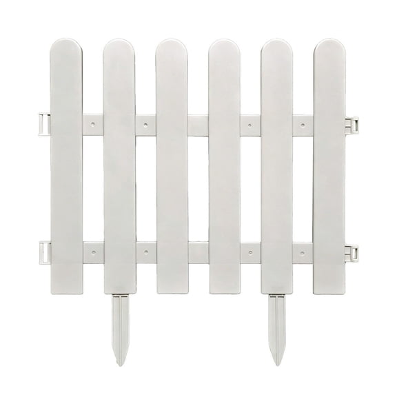 White Plastic Garden Border Fence, Decorative Mini Picket Fence for Flower Beds and Pathways, Easy Assemble Yard Edging for Lawn and Garden Decor