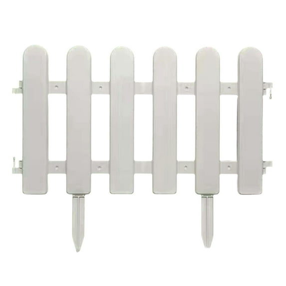 White Plastic Garden Fence | Decorative Picket Fence Edging for Lawns, Flowerbeds & Plant Borders | Outdoor Yard Decor