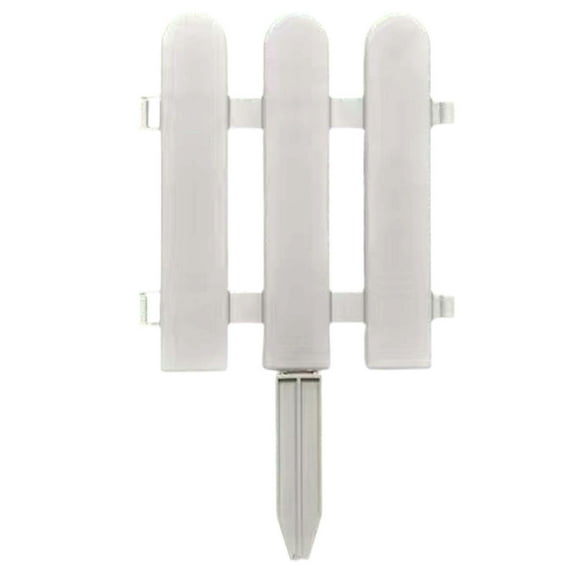 White Plastic Garden Fence | Decorative Picket Fence Edging for Lawns, Flowerbeds & Plant Borders | Outdoor Yard Decor