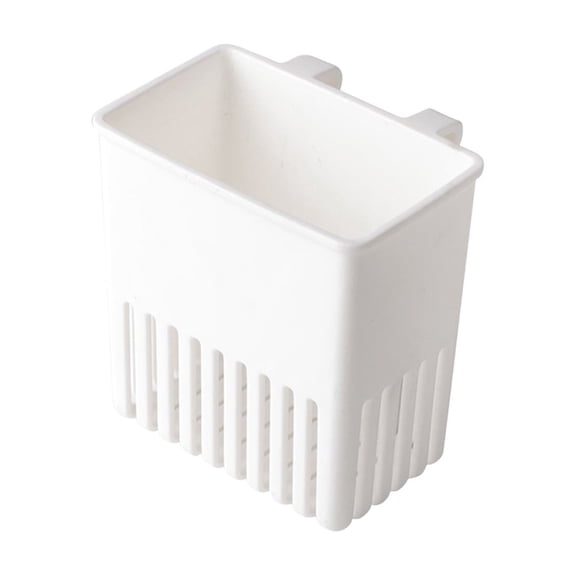 White Plastic Hanging Drainage Storage Basket Set, Ventilated Organizer Bin for Kitchen and Bathroom Sink