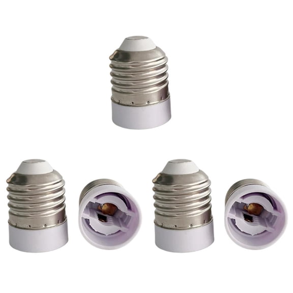 White Plastic Light Bulb Socket Converter Adapter Lamp Base Connector Fit Halogen LED CFL Bulbs 5 Pack