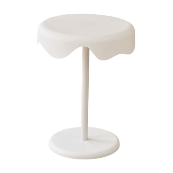 White Plastic Living Room Shelf Multi Compartment Storage Organizer 16.5 X 22.4 Inches Mobile Side Table For Bedroom And Living Room Sturdy Modern Design