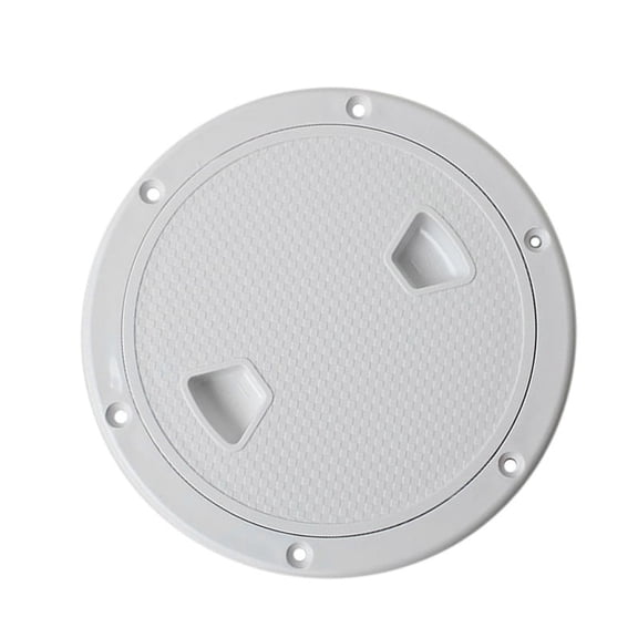White Plastic Off Deck Screw Access Hatch Cover for Marine Boat RV - 6inch