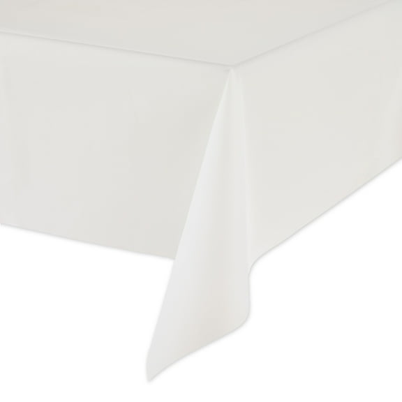 Rectangular 54" x 108" White Plastic Table Covers, 3 Count, by Way To Celebrate