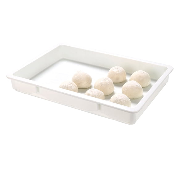 Pizzaly Rectangle White Plastic Pizza Dough Proofing Box - 26" x 18" x 3" - 1 count box