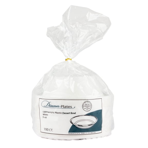 White Disposable Plastic Plates, 100 Count, Heavy Duty Dinner Plates for Parties, Events, and Everyday Use