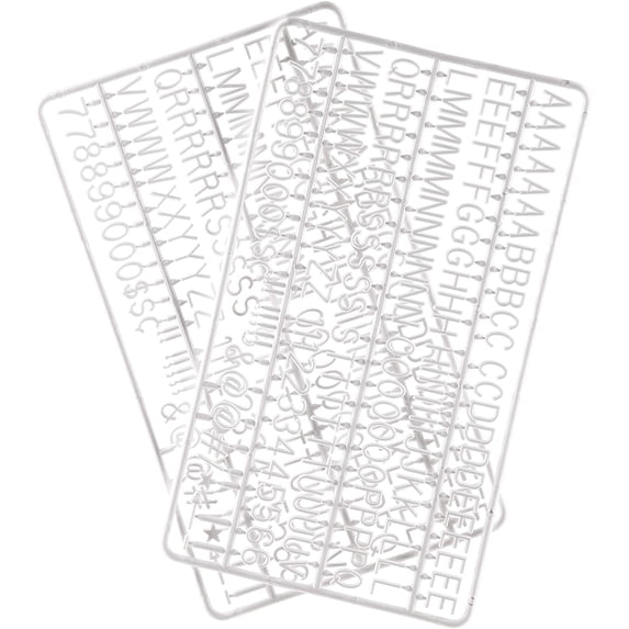 White Plastic Set of Letters Numbers and Symbols for Blackboard Home Decor Alphabet Characters for Board, 3.75" Height