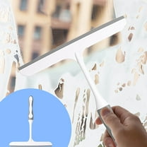 White Plastic Shower Squeegee for Glass Door - 8.6/10 Inch Long Handle Bathroom Wiper, Multi-Purpose Rubber Squeegee for Mirrors, Tiles & Car Windshield (3 Sizes: 8.6x7.5in, 10.2x8in, 10x8.9in)