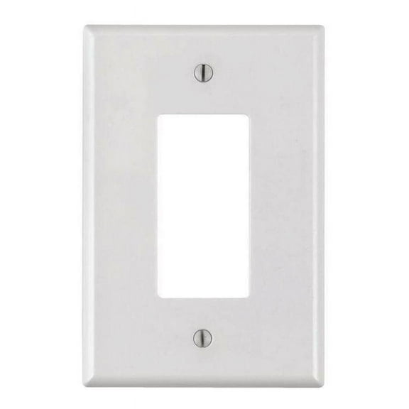 White Plastic Single Gang Decora Style Office Home Wall Face Plate 1-Gang (1/pk)