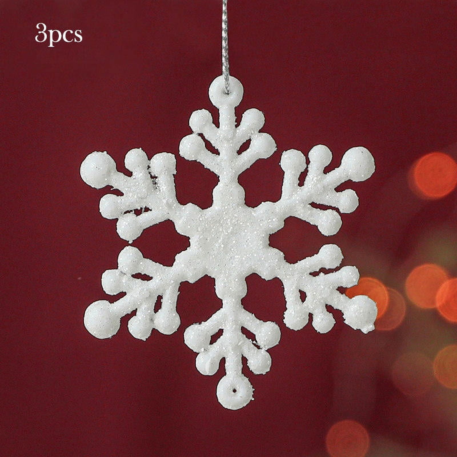 White Plastic Snowflake Angel Wing Reindeer Christmas Tree Pendants New