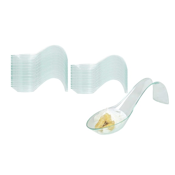 Mini Serve White Plastic Stiletto Spoon - 5" x 1/2" x 1 1/4" - 100 count box
