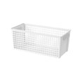 thumbnail image 1 of White Plastic Storage Basket with Handles | Stackable Rectangular Organizer Bin for Home, Kitchen, Bathroom & Laundry | 1-Pack, 1 of 6