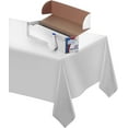White Plastic Tablecloth Roll Protects Table from Spills, Disposable