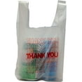 thumbnail image 1 of White Plastic Thank You Bags with Handles 6 x 4 x 15, Polyethylene Thank You Plastic Bags for Small Business Pack of 2000, Single Use Plastic Grocery Bags with Handles 0.65 Mil, 1 of 1