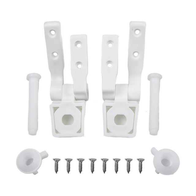 White Plastic Toilet for Seat Hinge Replacement Bolts Screw Nuts Mounting Parts