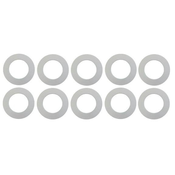 White Plastic Trim Ring 8" Recessed Light Ring For Can Lights - 10 pack