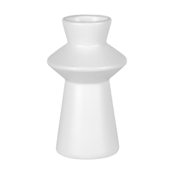 White Plastic Vase for Dry Flowers and Pampas Grass Home Office Table Shelf Decor Slender Shape Decorative Planter 7.48X4.41X4.41 Inches