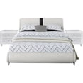 thumbnail image 1 of White Platform King Bed with Two Nightstands, 1 of 4