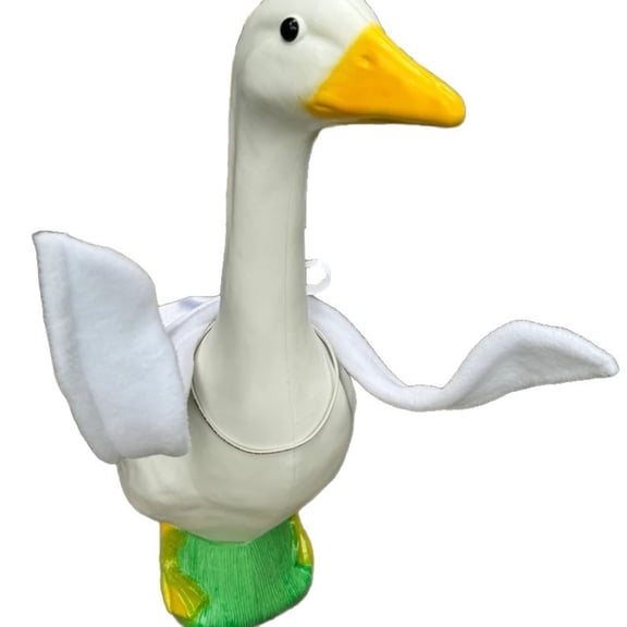 White Plush Goose Wing Decor Set Pair of Angel Wing Accessories for Garden Statue or Outdoor Art