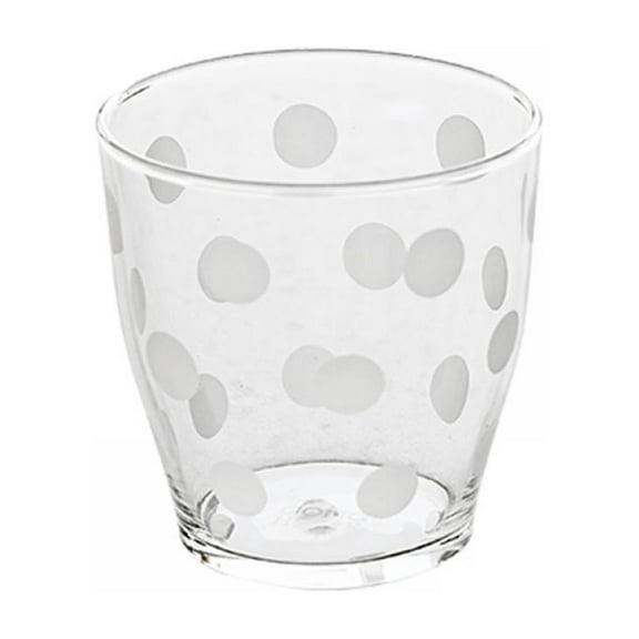 White Polka Dot Transparent Glass Water Cup Milk Cup Juice Cup Coffee Cup