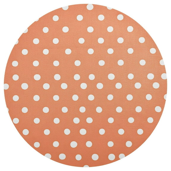 White Polka Dots 15.4in Diameter PVC Plate Mat, Heat-Resistant and Cuttable, Kitchen Decor
