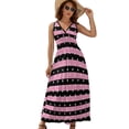 thumbnail image 1 of White Polka Dots, Black And Pink Stripes Sleeveless Dress Dresses Women Summer Evening Dresses Ladies Bohemia Long Dresses, 1 of 9