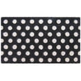 thumbnail image 1 of Entryways White Polka Dots Handwoven Coconut Fiber Indoor Outdoor Doormat, 18'' x 30'', Black and White, 1 of 5