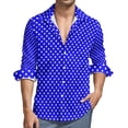 thumbnail image 1 of White Polka Dots Shirt Spring Vintage Print Casual Shirts Man Fashion Blouses Long Sleeve Custom Y2K Top Large Size, 1 of 6