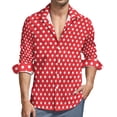 thumbnail image 1 of White Polka Dots Shirt Spring Vintage Print Casual Shirts Man Fashion Blouses Long Sleeve Custom Y2K Top Large Size, 1 of 6
