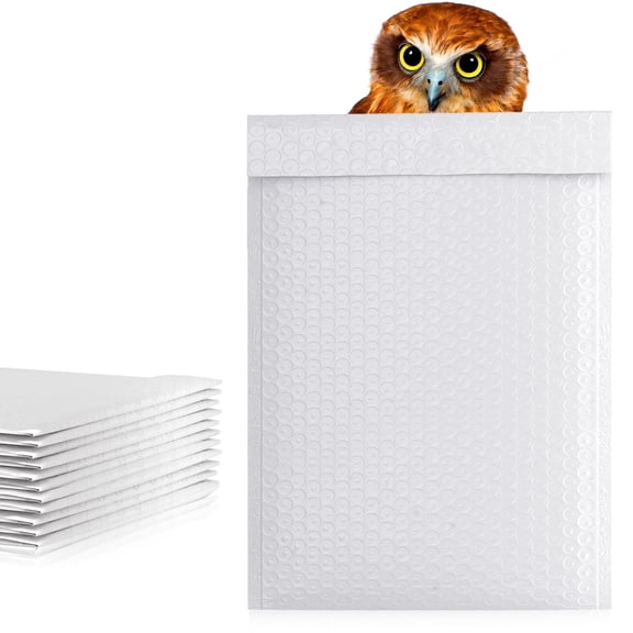 Poly Bubble Mailers, White Padded Shipping Envelopes with Self Seal Feature, 300 count, 10.5 x 16 inch